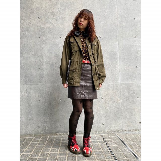 【women's】
•velor leopard print short sleeve tops 
•leather skirt 
•military jacket 
•mirror work embroidery tote bag 

#alaska_tokyo
#vintage
#shimokitazawa
#usedclothing