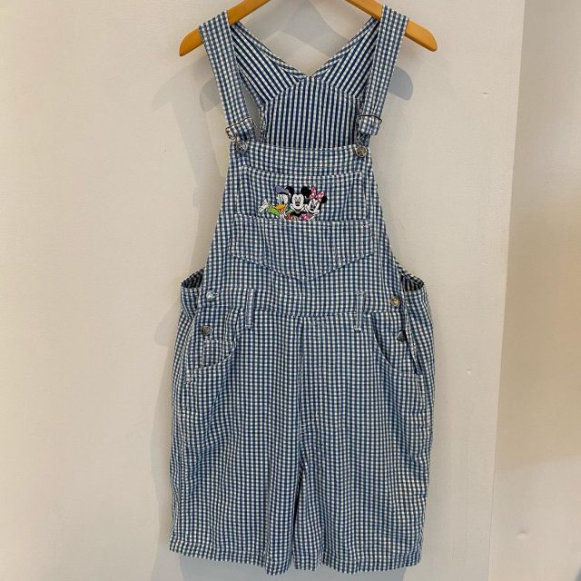 【women's】mickey emblem check overalls 
¥5,500-
#alaska_tokyo
#vintage
#shimokitazawa
#usedclothing